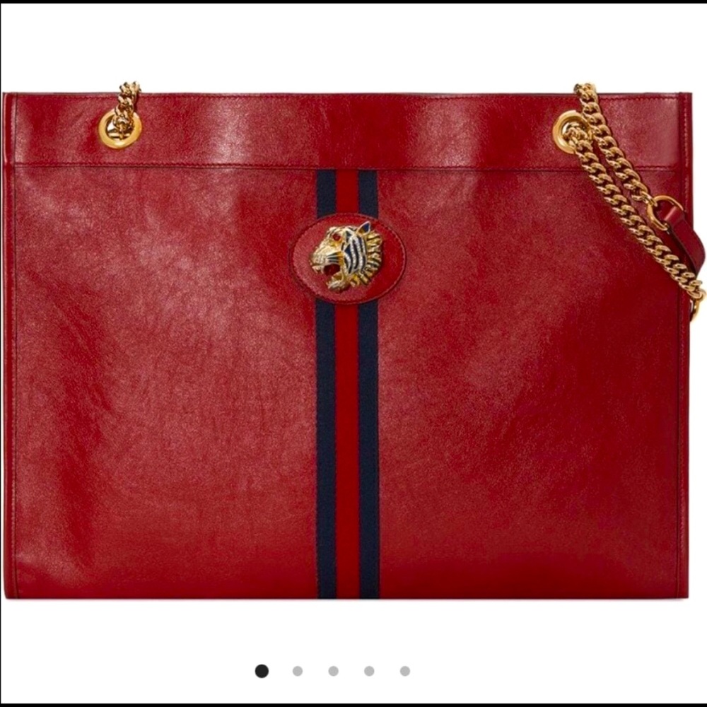 NEW! Large Red Gucci Rajah Tote